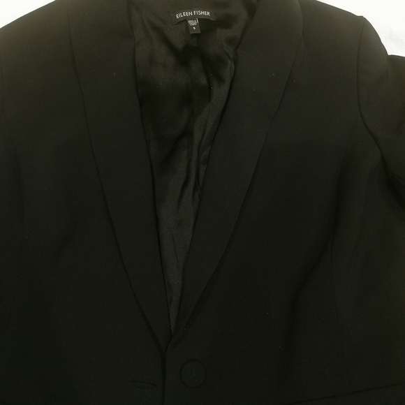 Eileen Fisher Black Wool Blazer - Picture 4 of 5